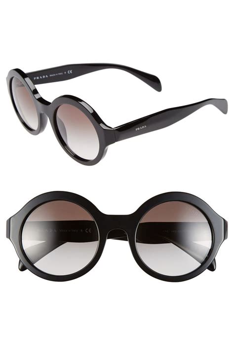 prada round silver sunglasses|prada 51mm rectangular sunglasses.